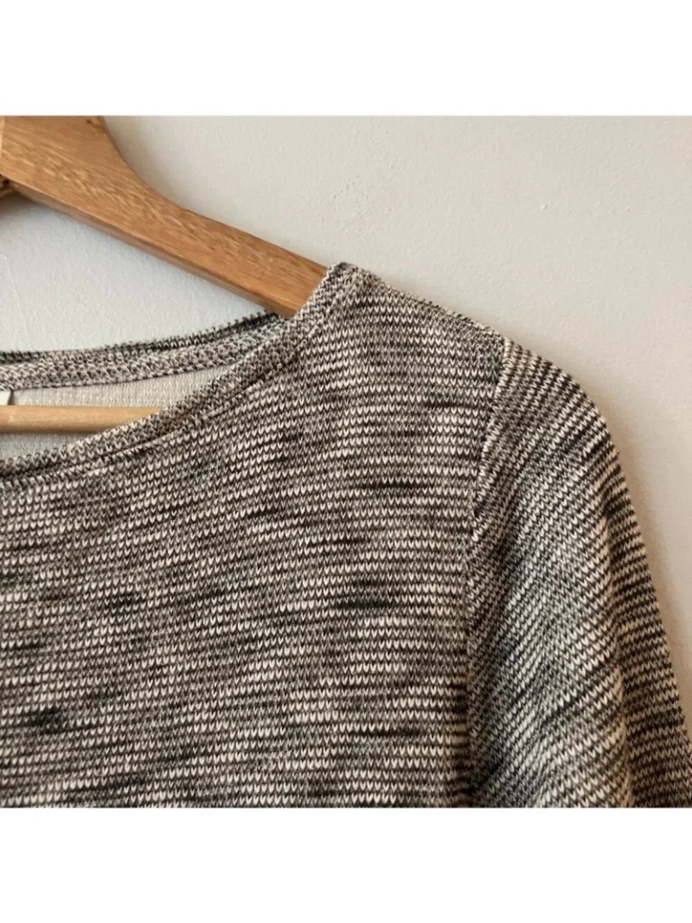 J. Jill Pure Jill Marble Textured Black and White 3/4 Sleeve Sweater Women's M